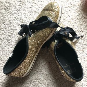 Kate Spade gold glittered Keds